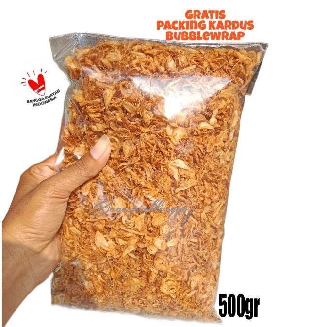 

Bawang Merah Goreng / Brambang Goreng kemasan 500 gram plastik seal