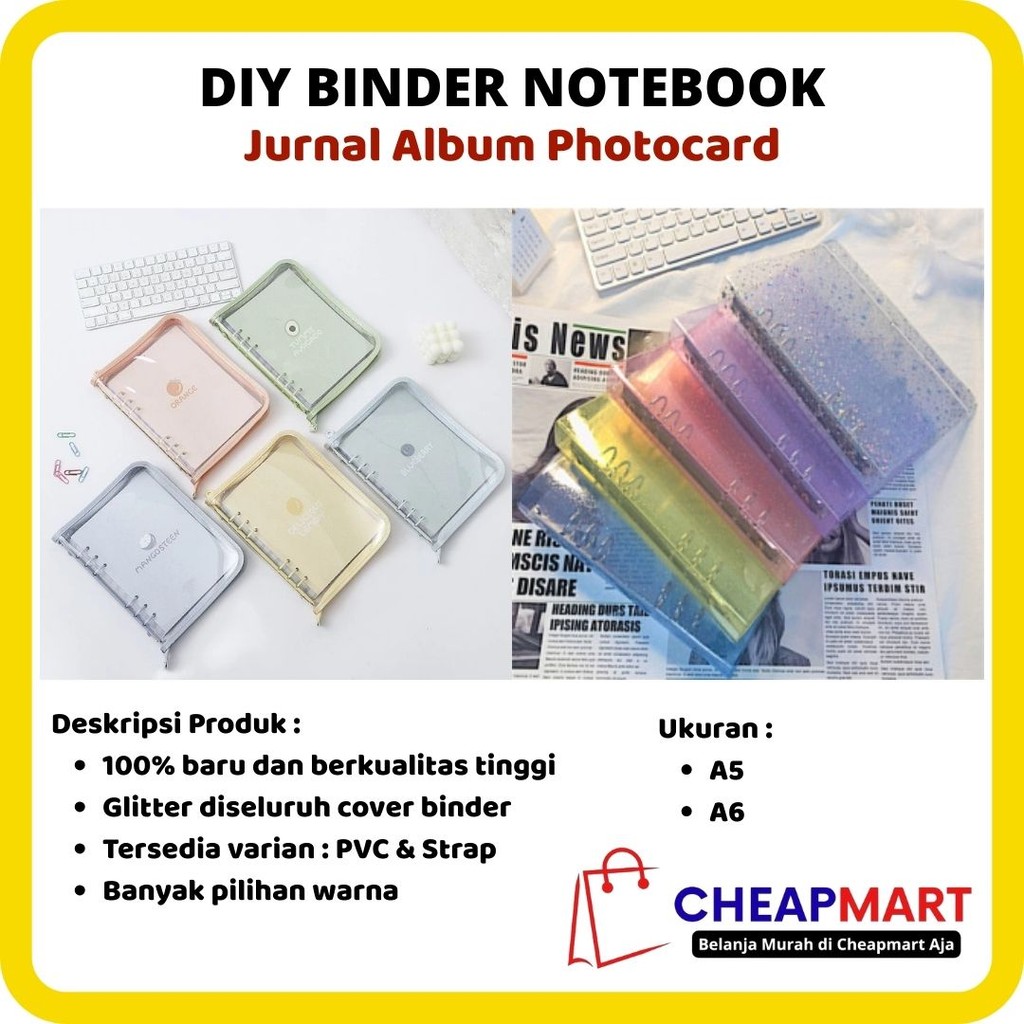 

DIY BINDER NOTEBOOK PVC STRAP Koleksi album idola warna aesthetic 6 Ring Jurnal Album Photocard