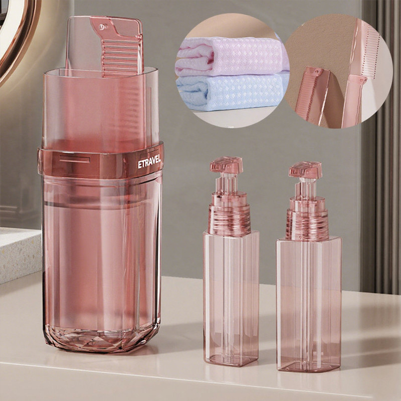 Set Alat Mandi Travel Isi 6 Botol Pemisah Sabun dan Shampo Portabel