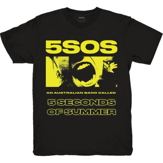 (COD) [Official 5 Seconds of Summer] Teeth Tee Black - Merchandise Resmi - S