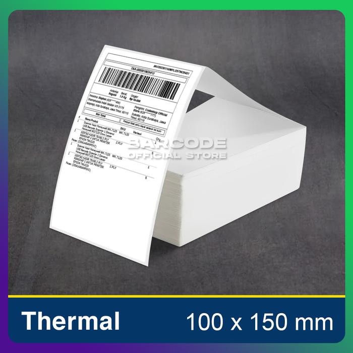 

Sale Label Thermal 100 x 150 mm Kertas Stiker 100x150 Fold Resi Pengiriman A6 Sticker Termal 100x150mm isi 500 - Fold 500 Tbk