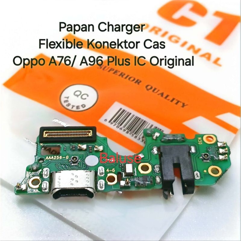 ( AR ) Papan Charger Flexible Konektor Cas Oppo A76/ A96 Plus IC Original