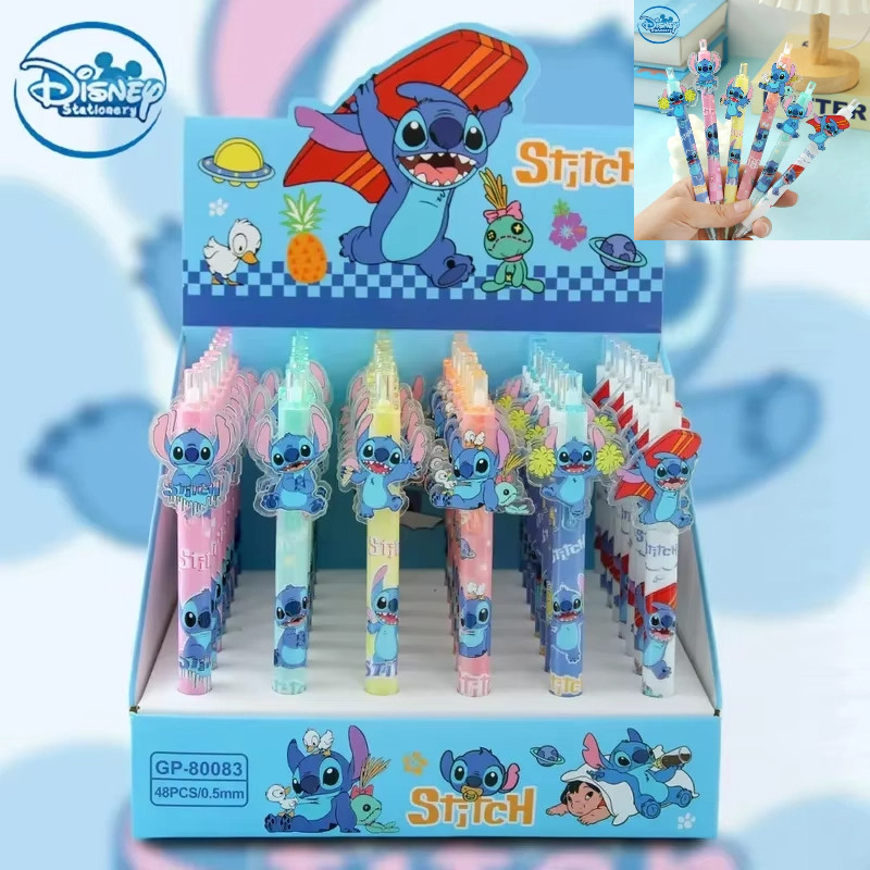 

Disney Stitch 48pcs Gel Pen 0.5mm Black New Cartoon High Value Cute Students Learn Stationery Office Supplies Birthday Gift
