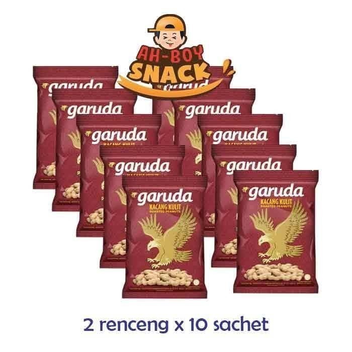 GARUDA KACANG KULIT PER 2 PAK ISI 2 RENCENG  ( 2 RENCENG X 10 SACHET X 14 GRAM ) - KACANG KULIT GARU