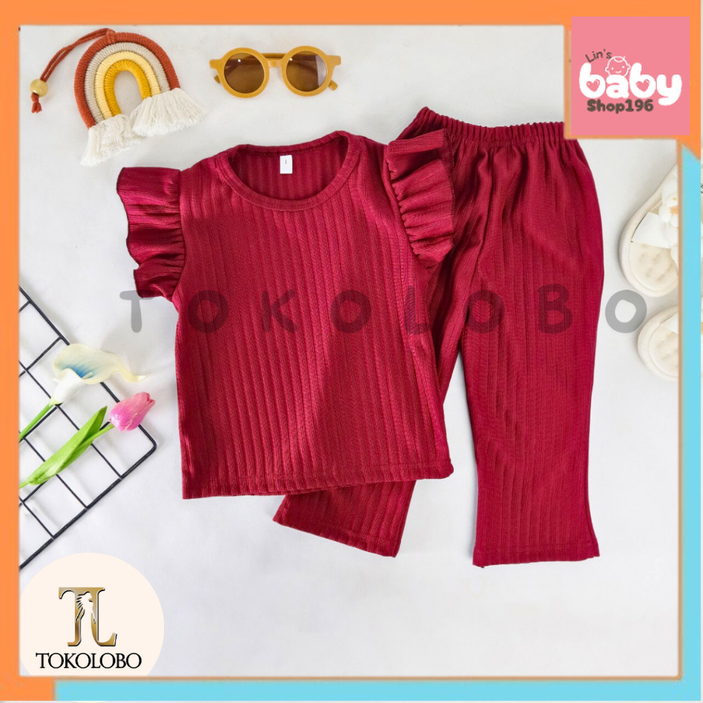 SET ANAK PEREMPUAN MIRAN [ Estimasi 3 bulan - 3 tahun ] BAJU  ANAK MURAH LUCU