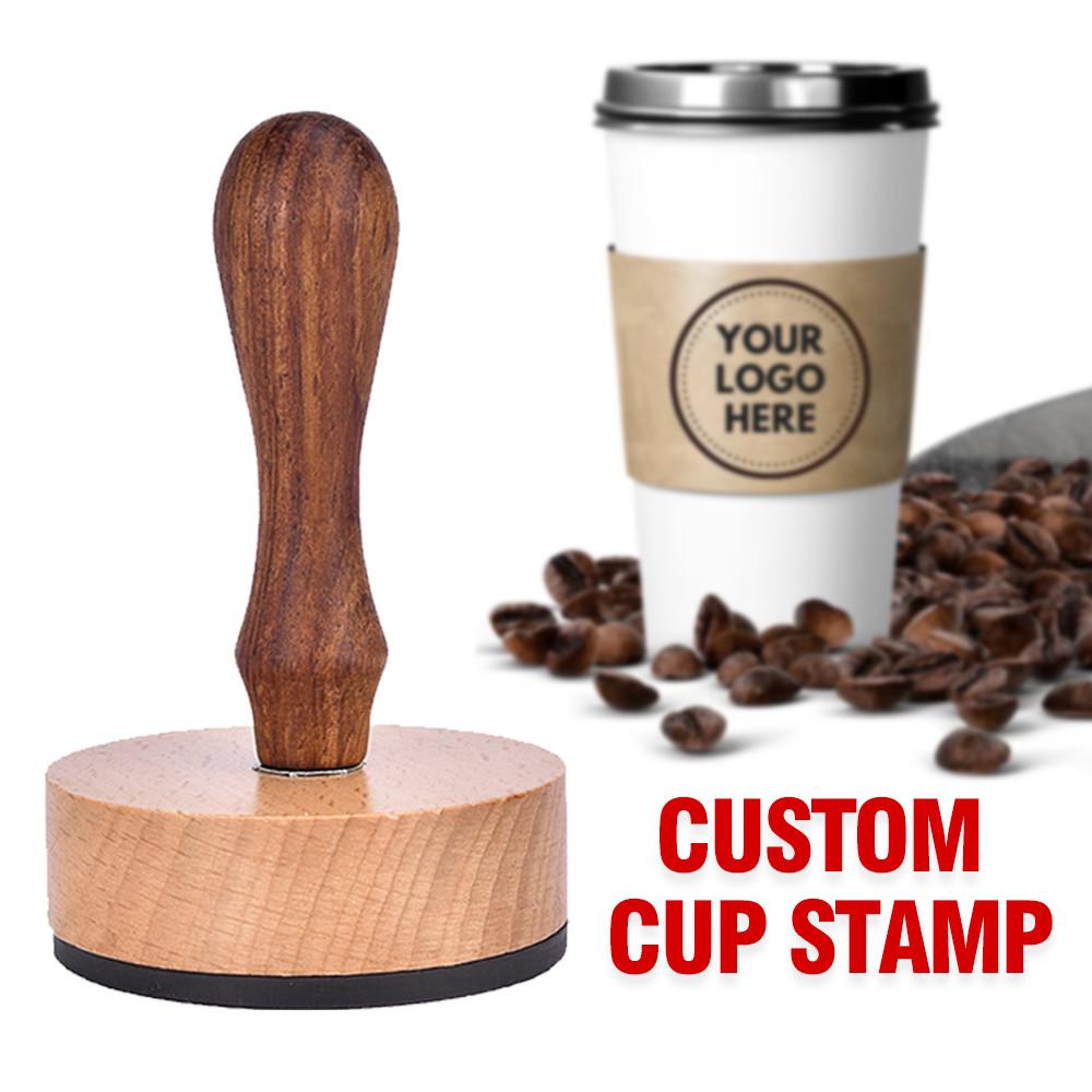 

Custom Logo Stamps Coffee Business Stamp Cup Rubber Clear Logo Custom Business Wedding Packaging Address Cup Logo Wooden Stamp