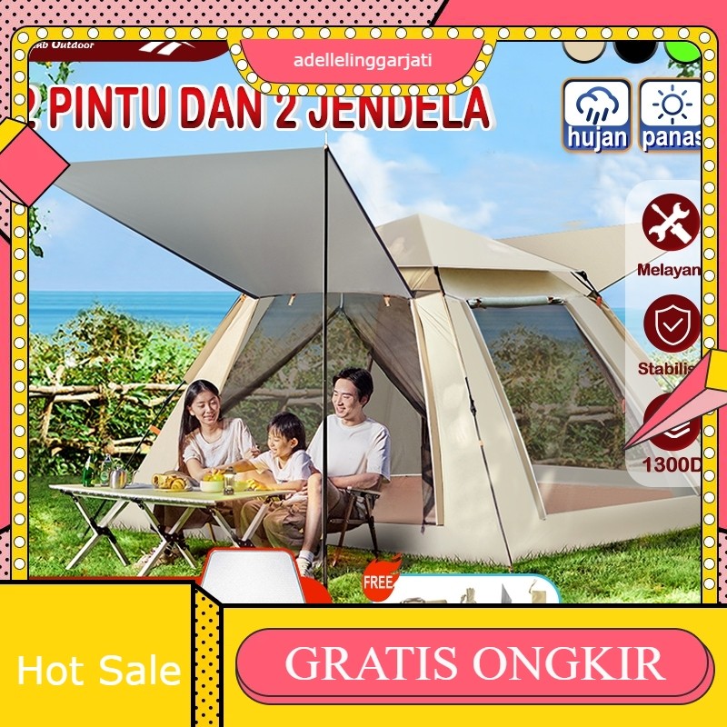 JOY Tenda Camping Lipat Portable Kapasitas 4-6 Orang tenda camping otomatis tenda Outdoor Waterproof