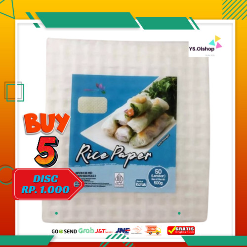 

Rice Paper KOTAK BULAT 500 g isi 50 lembar - Banh Trang 22cm - Kulit Lumpia Vietnam- Rice roll
