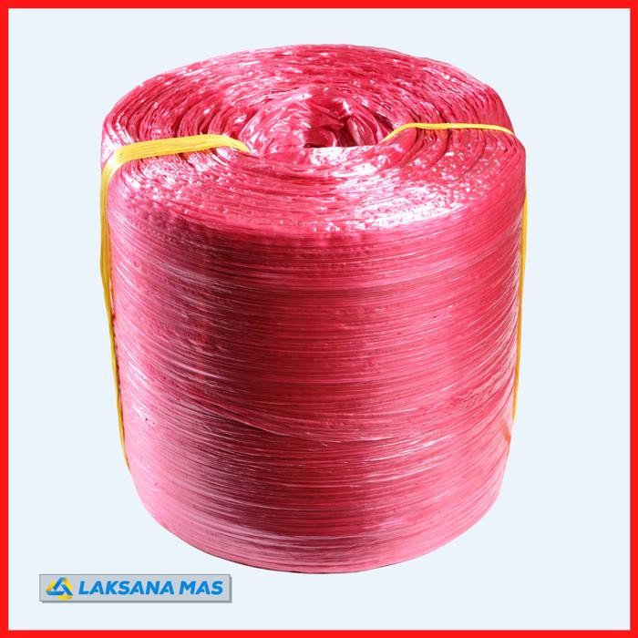 Tali Rafia Plastik Laksanamas Super Warna Glossy Merah/Biru/Kuning/Hijau/Ungu/Oren - Merah