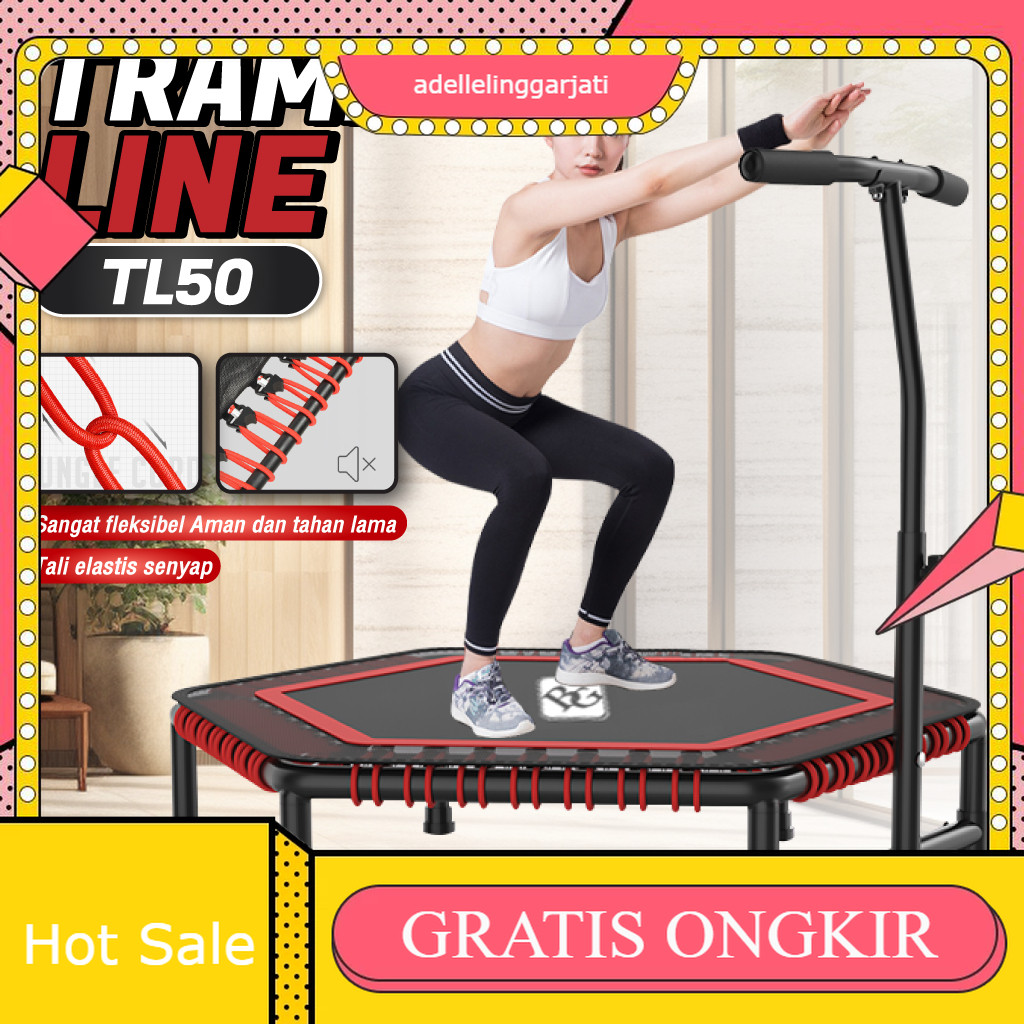 Sport Trampoline Dewasa KUAT HINGGA 200KG Alat Olahraga Lompat Trampolin Elastis Indoor Outdoor