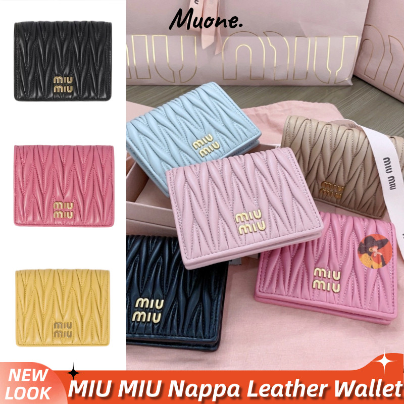 MIU MIU Small Matelassé Nappa Leather Wallet dompet Women's Wallet