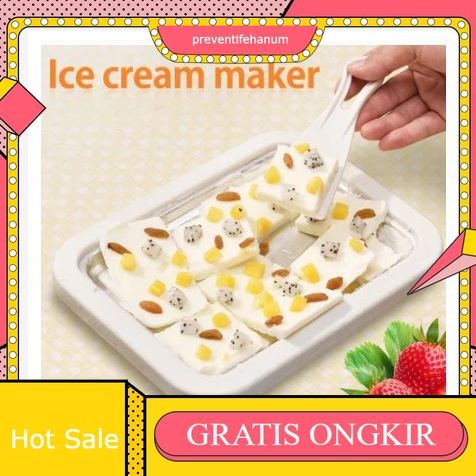 Ice Cream Roll Maker Pembuat Es Krim Gulung Es Krim Goreng