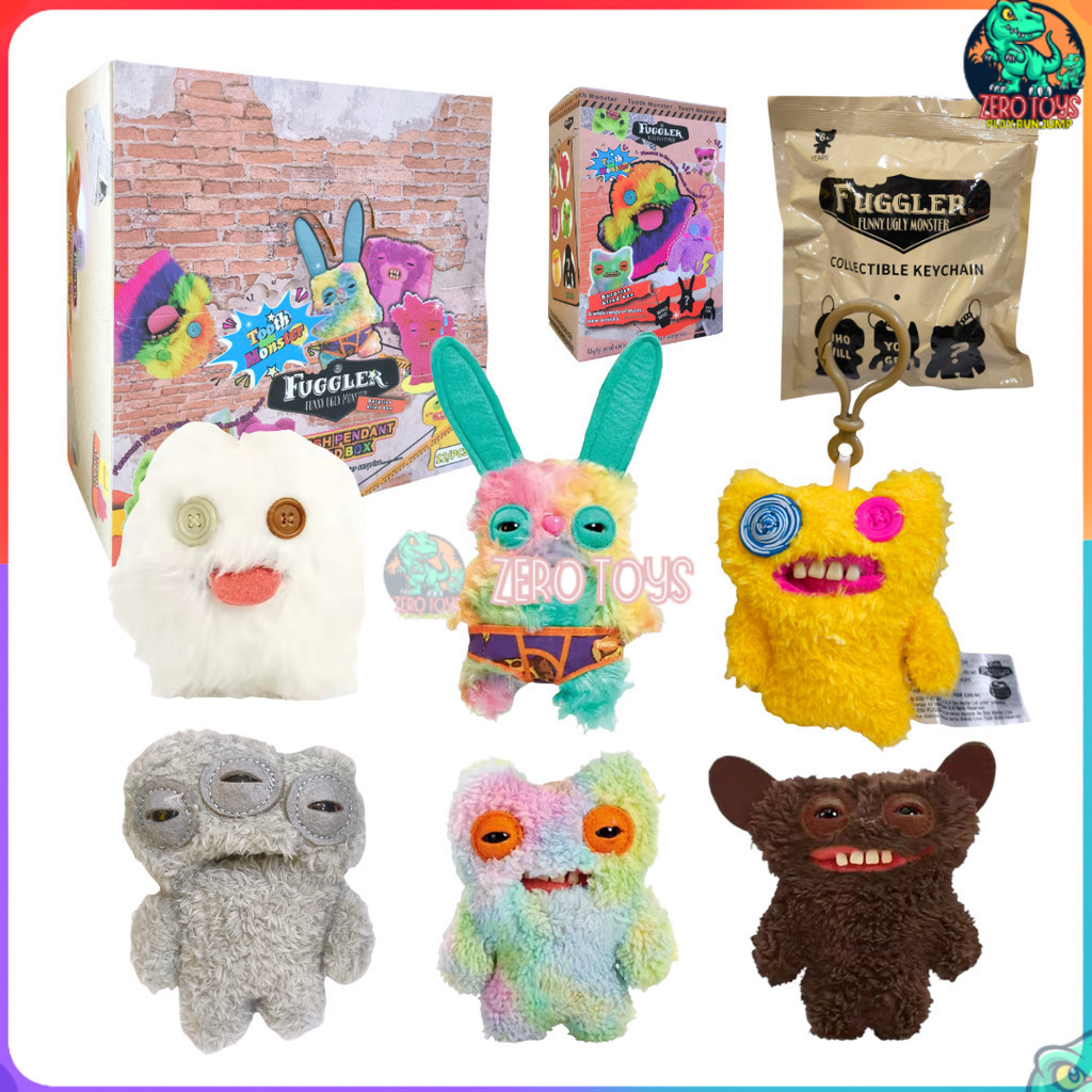 Blind Box Boneka Fuggler Funny Ugly Monster Munch Plush Keyring Keychain S5