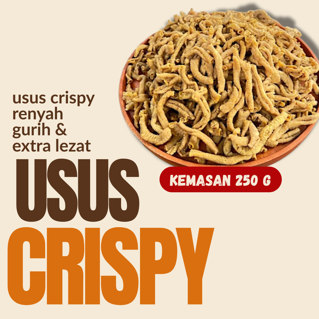 

KERIPIK USUS AYAM CRISPY PREMIUM 250 Gram