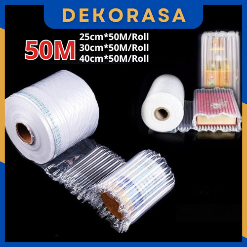 

DEKORASA (Garansi 1 Tahun) 50m Buble Wrap Tinggi Super Tebal Poly Inflatable Air buble CushionWrap Air Buble Packaging Air Buble Roll Inflatable Extra Buble Packing Roll DR