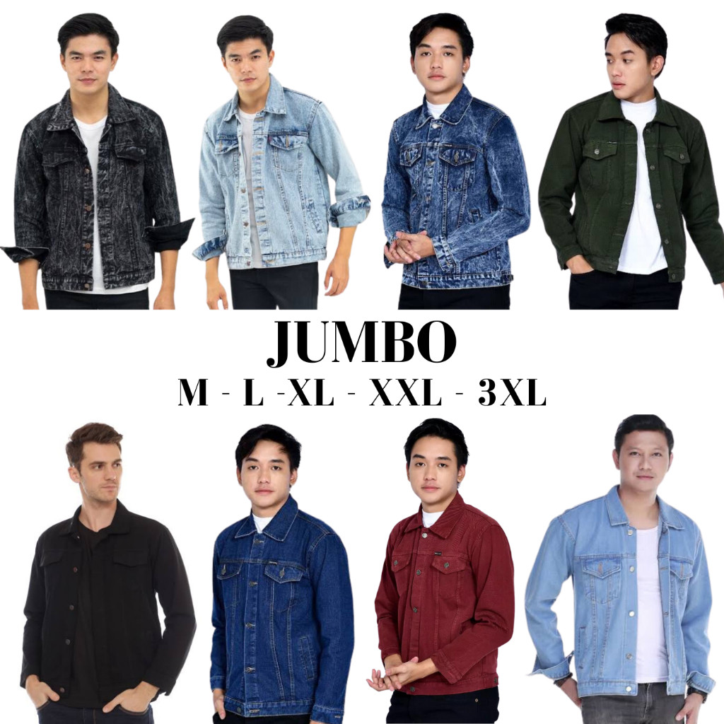 King Of Sultan Jaket Denim Pria Polos Oversize M-XXXL Jumbo