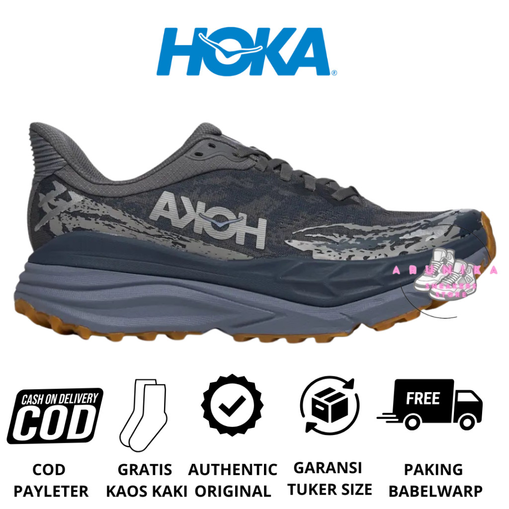 Sepatu Trailrun Hiking Hoka Original Hoka Stinson 7 Dark Grey Original