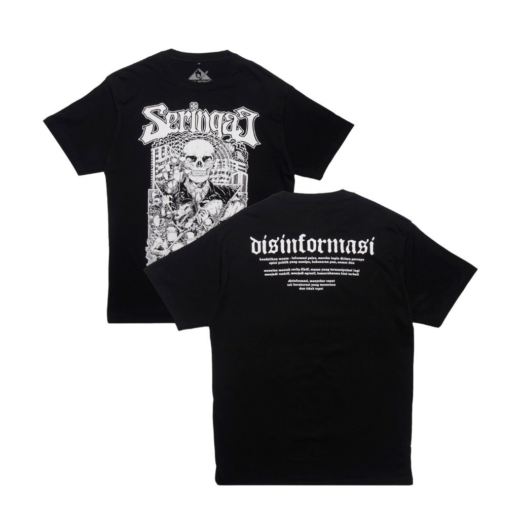 HOT 【COD】Lawless (Seringai Disinformasi Tshirt - Black) Tidur pendek Fashion Hardworking T shirt TOP