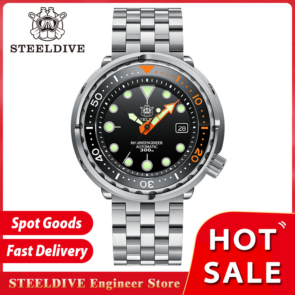 New Tuna Can Classic Watch For Men STEELDIVE SD1975C Super Luminous Ceramic Bezel 300M Waterproof NH