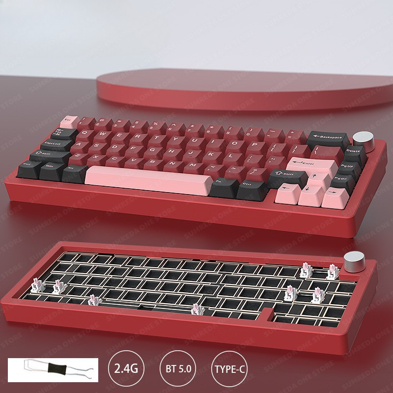 Sugar65 AL65 Mini Wireless Aluminum Custom Mechanical Keyboard Kit RGB Hotswap 2.4G Bluetooth Wired 