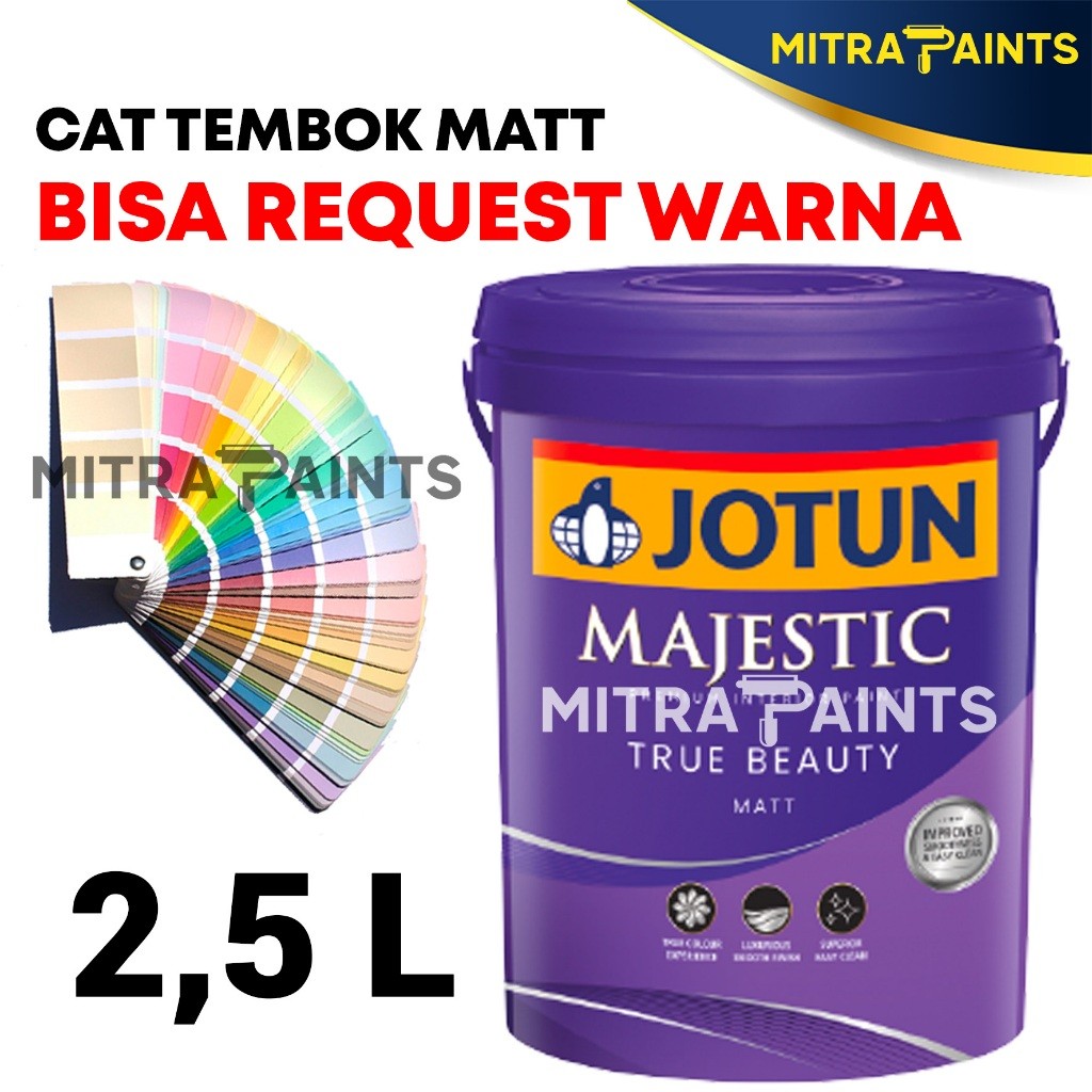 [PART 2] CAT TEMBOK INTERIOR JOTUN MAJESTIC TRUE BEAUTY MATT 2,5 LITER / KATALOG A / WARNA ABU PUTIH