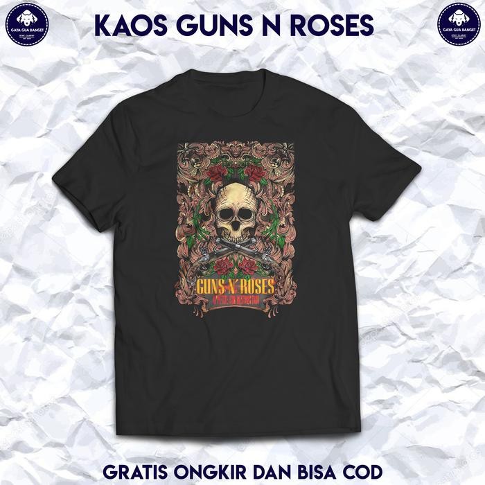 (COD) Kaos Band Guns N Roses Original. Kaos Musik Guns N Roses. - S