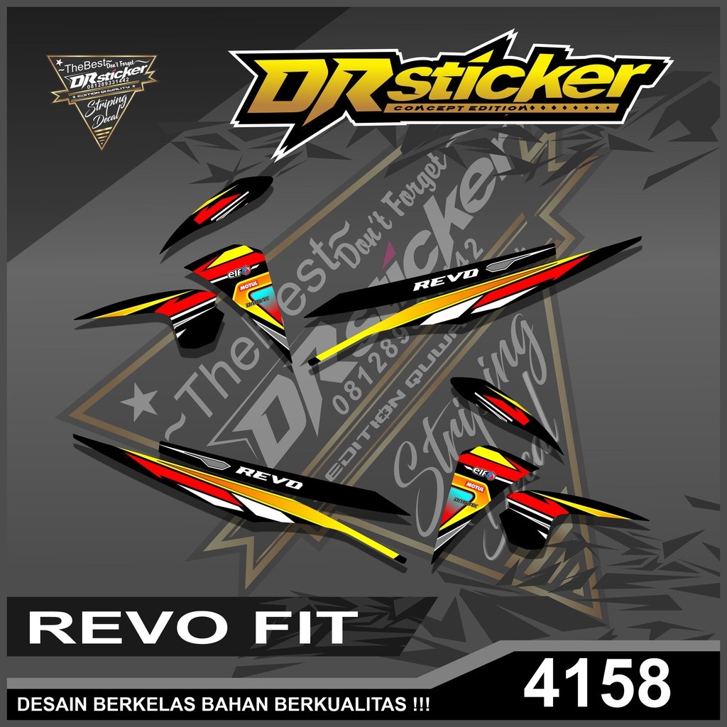 4158 Sticker Striping Motor Revo Fit Variasi Lis Semifull - Sticker Revo Fit Variasi Semifull