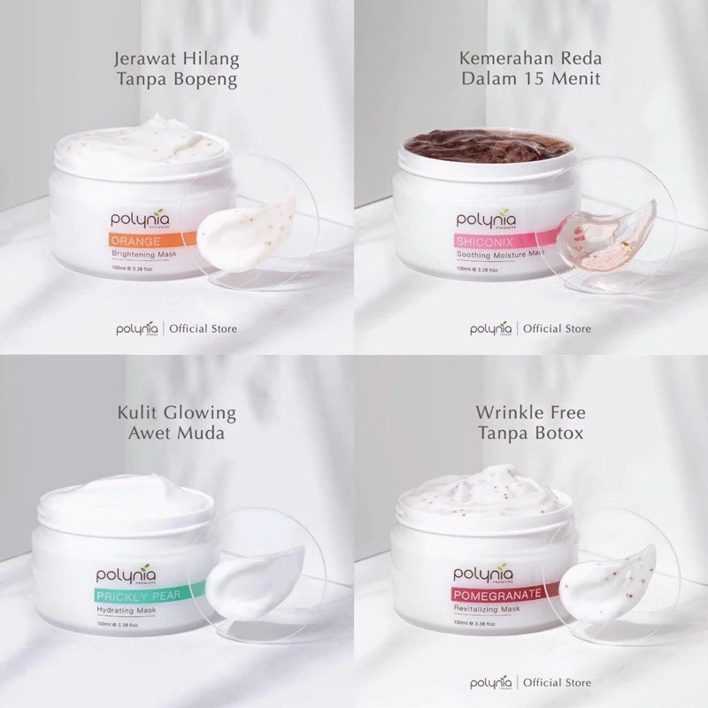 READY STOK SIAP KIRIM - Polynia Mask - Polynia Pomegranate Bot0x Mask - Polynia botooxx Orange Mask 