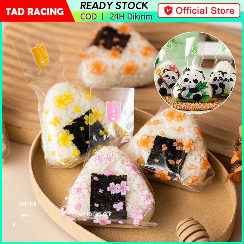 50Pcs Plastik Bento Onigiri Nasi Sushi Plastik Onigiri Packaging Kertas Bungkus Bento Food Grade Ben