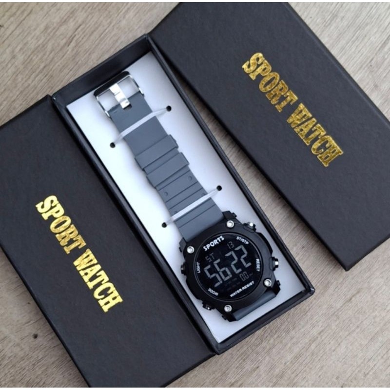 [𝗡𝗼𝘂𝗿𝗮] Jam Tangan Digital Pria Sporty  free box keren dan Kekinian