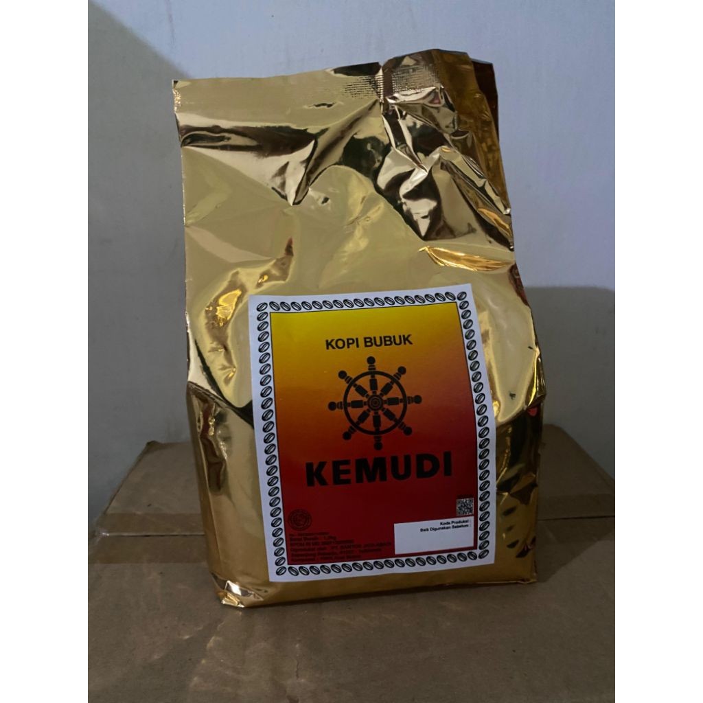 KOPI BUBUK KEMUDI berat kopi 1,5kg produksi kapal api