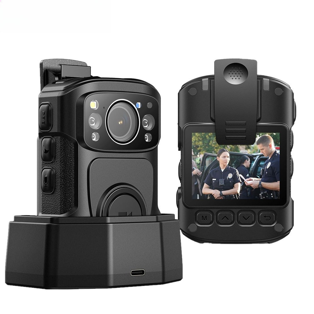 BOBLOV B4K5 4K Body Cam IP68 GPS Body Worn Camera 128GB Police Camera 2160P Video Record Charging Do