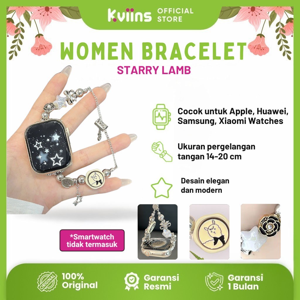 Kviins Strap Wanita Xiaomi 10, Huawei Band 10/9/8, Watch Fit 3, Mi Band 9/8, Samsung Fit 3, Apple Wa