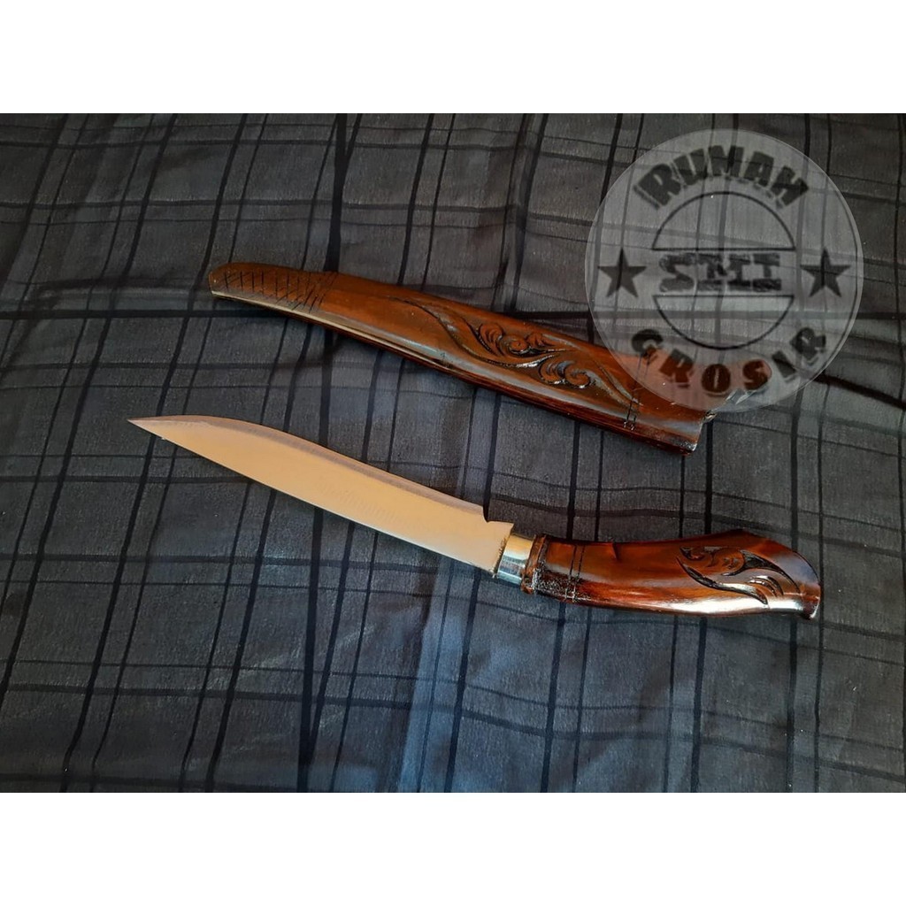 TERMURAH BERKUALITAS [Pisau Baja] Pisau DAPUR Badik Baja Per Pisau Sembelih ukir Mala