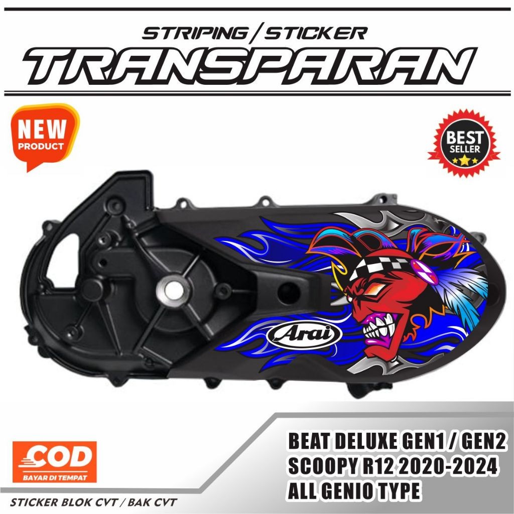 VARIASI CVT / STICKER TRANSPARAN BLOK CVT LIS POLET MOTOR SCOOPY / GENIO / BEAT NEW DELUXE