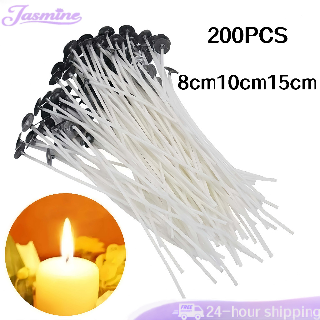 200Pcs 8/15/20cm Sumbu Lilin Bahan Katun Candle Wicks Waxed Cotton Sumbu Lilin Tebal