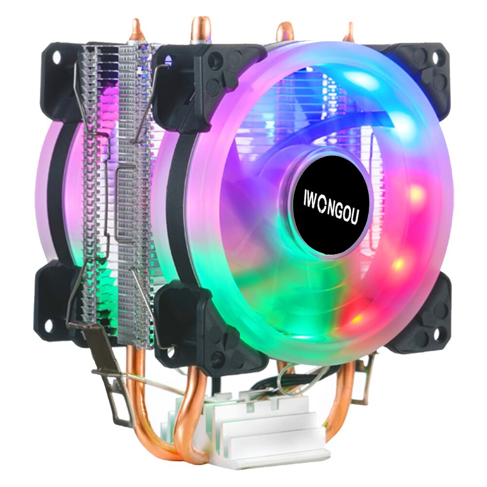 IWONGOU X99 Processor Cooler LGA2011 2 Heatpipes Raator 90mm RGB Fan 3Pin Cooling CPU for Intel LGA 