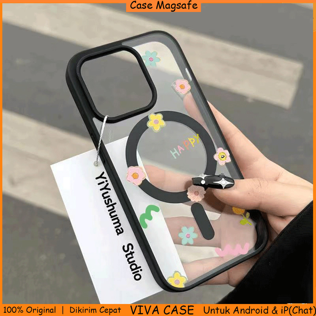 Casing Magsafe iPhone Transparan Clear Case Frame Hitam Abu Slim Softcase untuk iPhone X XS XR XS Ma