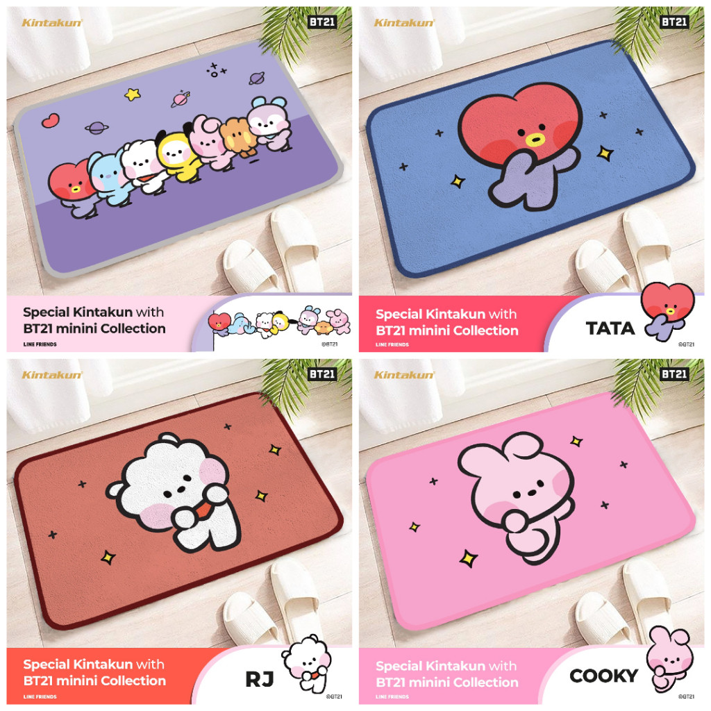 Kintakun Home Keset Print BT21 Minini Edition Serbaguna Anti Slip Doormat Persegi 40x60cm