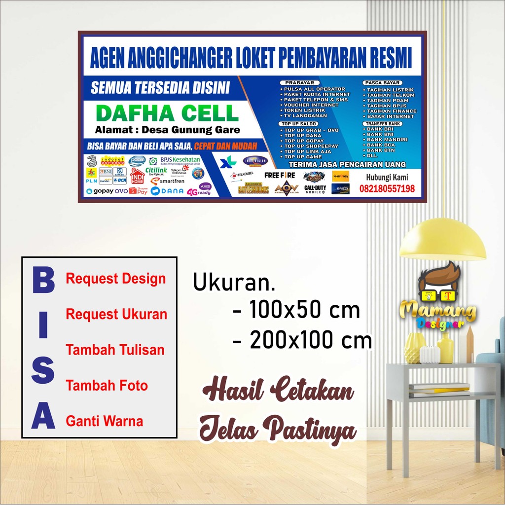 Backdrop Spanduk Banner Untuk Usaha Konter HP Keren