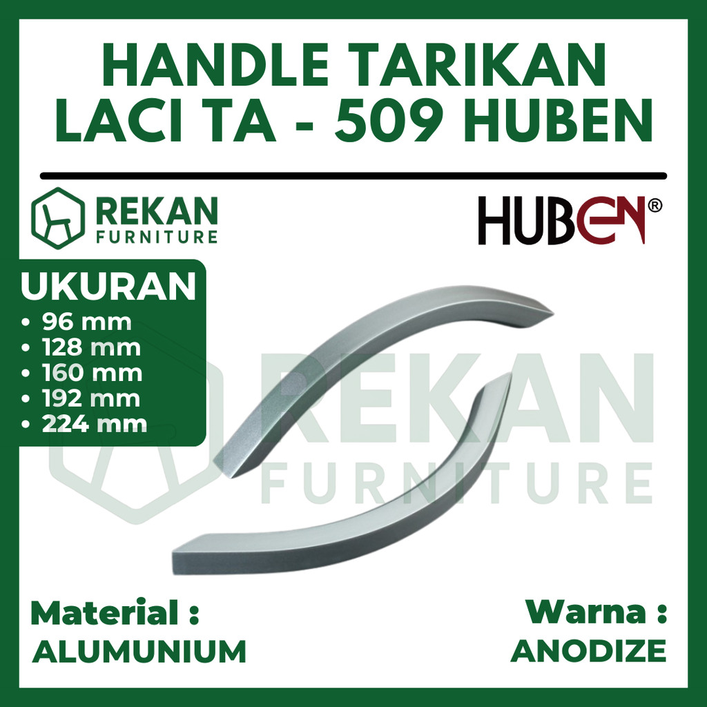 Handle Tarikan Pintu Huben Lemari Aluminium TA-509 – Gagang Laci & Kabinet Anodize