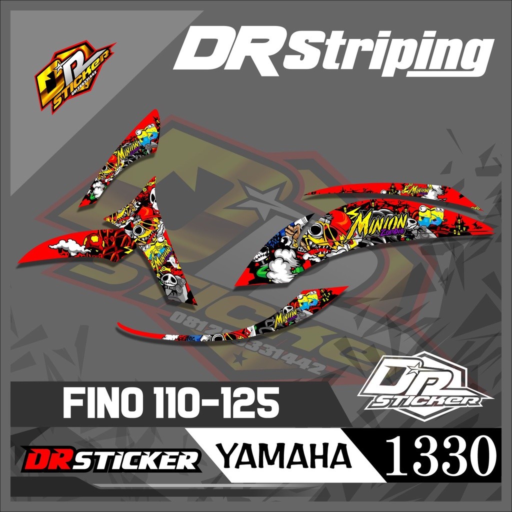 1330 STRIPING STICKER FINO 125 MINIONS ZOMBIE RACING SEMI FULL
