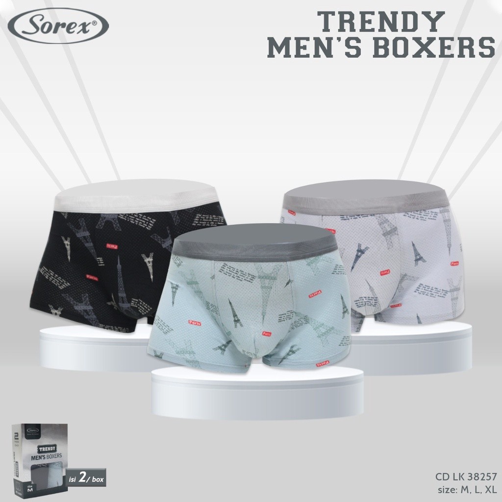 RIRUSHOP Sorex Man Celana Dalam Pria Boxer Full Motif (Isi 2 Pcs Per Box) / Celana Dalam Laki Laki P
