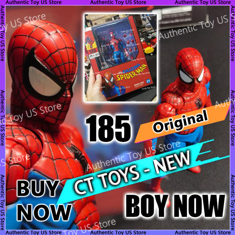 Original Ct Toys Spiderman Figure Mafex 185 The Amazing Spider-Man SHF Anime Action Figure Customize