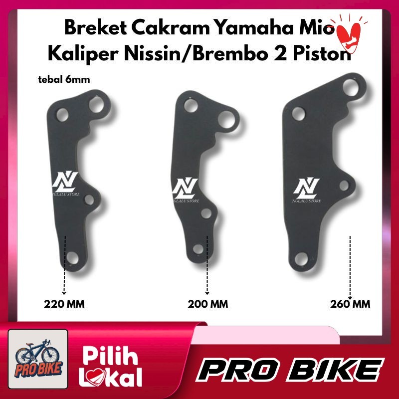 Bracket kaliper mio piringan cakram mio m3 smile garnish soul xeon xride nissin 2piston kaliper niss