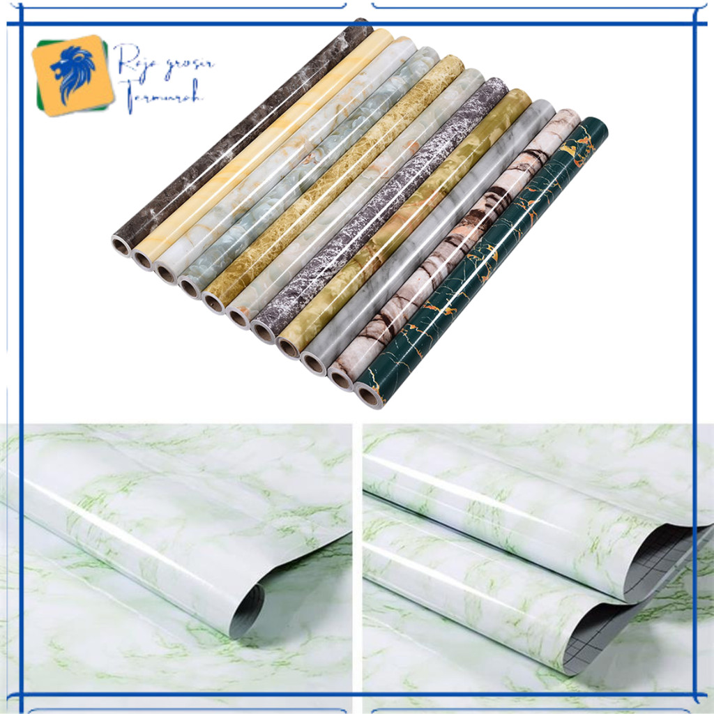 Yasmine's Stiker Dinding Dapur Anti Minyak Uk 100x60cm Wallpaper Stiker Serbaguna Motif Marmer Gloss