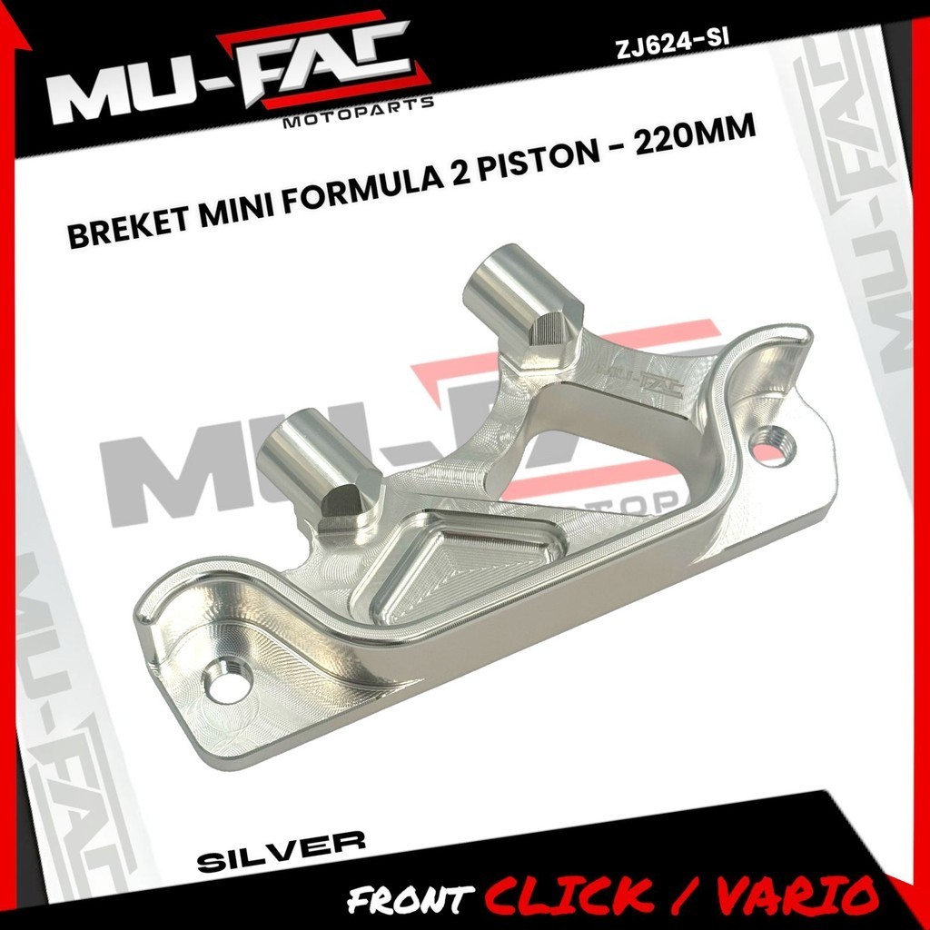 BM Breket Kaliper KTM FORMULA 2 Piston Motor Vario Scoopy Beat UK 220mm MUFAC CNC ALUMINIUM