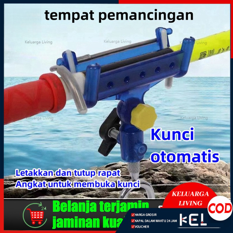 Otomatis Bracket Dudukan Joran Pancing Adjustable 360 Derajat Bahan Stainless Steel/Cagak Joran