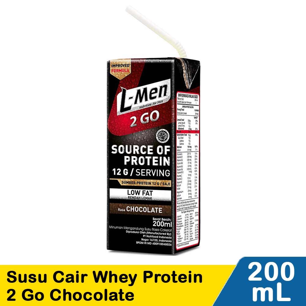 L-MEN SUSU CAIR WHEY PROTEIN 2 GO CHOCOLATE 200mL