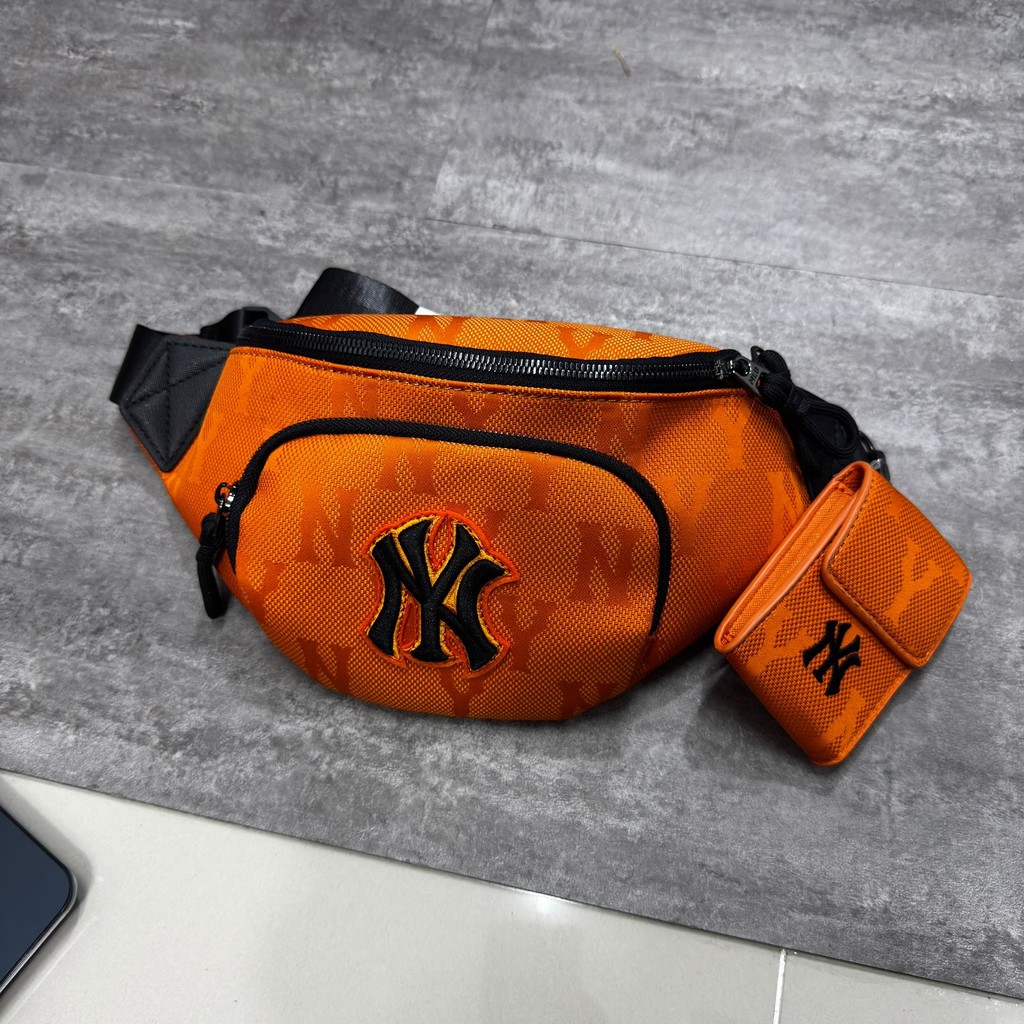 MLB NY New York Yankees Monogram Nylon Waist Bag Authentic / Tas Pinggang MLB Original